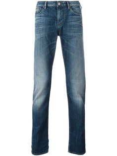 облегающие джинсы с эффектом потертости Armani Jeans