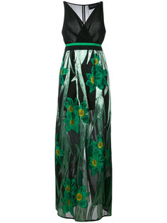 metallic floral print dress Christian Pellizzari