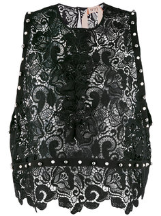 macramé lace studded shell top Nº21