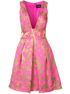 metallic embroidery pleated dress Marchesa Notte