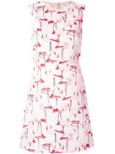 платье шифт с принтом фламинго Red Valentino