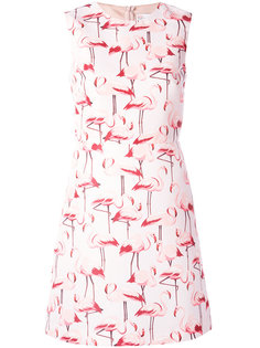 платье шифт с принтом фламинго Red Valentino