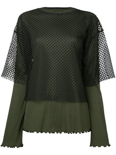 mesh layered ribbed jersey top G.V.G.V.