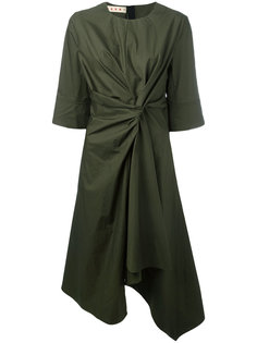 knot detail draped midi dress Marni