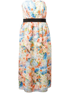 floral print strapless dress Si-Jay