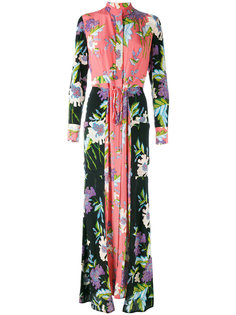 panelled longsleeve floral dress Diane Von Furstenberg