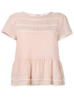 топ с оборками с фестонами Red Valentino
