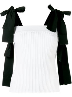 ribbed bow detail top MSGM