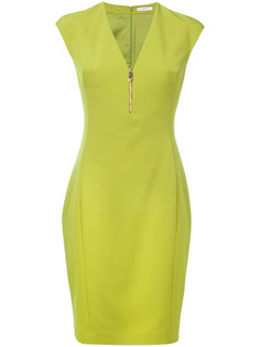zipped V-neck dress Versace Collection