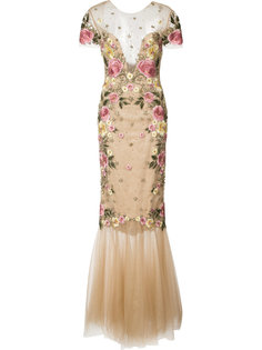 floral embroidery fitted gown Marchesa Notte