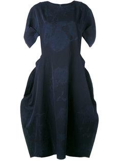 платье с пятнистым рисунком и драпировками Comme Des Garçons