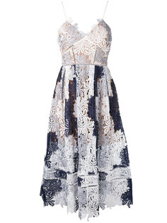 lace-embroidered flared dress Self-Portrait