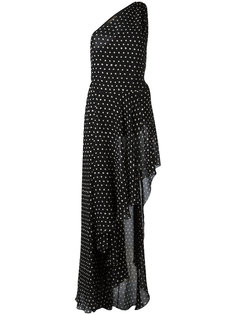асимметричное платье с узором в горох Saint Laurent