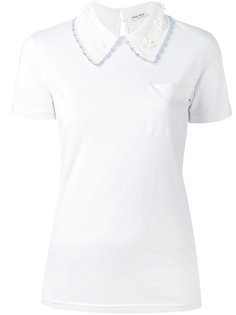 crochet neck T-shirt  Miu Miu