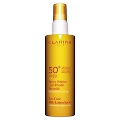 CLARINS Солнцезащитное увлажняющее молочко-спрей для лица и тела SPF 50+ 150 мл