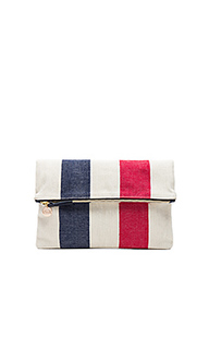 Canvas foldover clutch - Clare V.