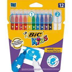 Фломастеры Bic Magic смываемые (10 цветов + 2 обесцвечивающих)