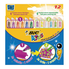 BIC Цветные фломастеры Мини Рисуй и Твори, 6+6 цветов