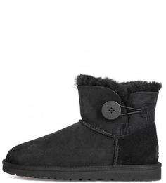 Черные полусапоги с натуральным мехом UGG Australia