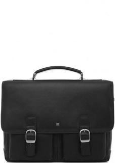 Черный портфель из натуральной кожи Sergio Belotti