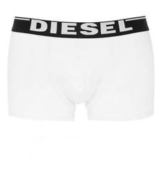 Белые трусы-боксеры с контрастной резинкой Diesel