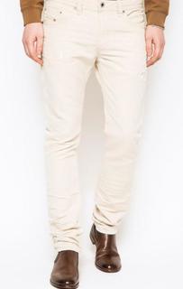 Зауженные джинсы молочного цвета Diesel