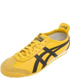 Кожаные кроссовки желтого цвета Onitsuka Tiger