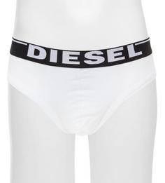 Белые трусы-брифы с контрастной резинкой Diesel