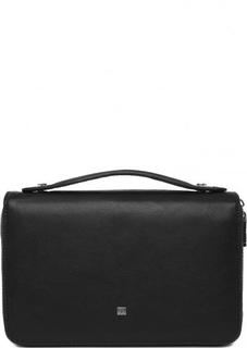 Черная кожаная барсетка Sergio Belotti