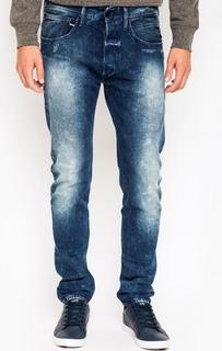 Зауженные джинсы с потертостями и заломами Replay