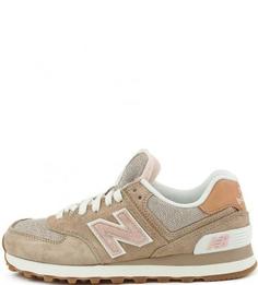 Замшевые кроссовки с текстильными вставками New Balance