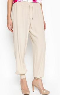 Бежевые брюки из вискозы с манжетами Armani Jeans