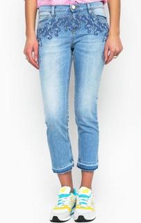 Укороченные джинсы с вышивкой Pinko