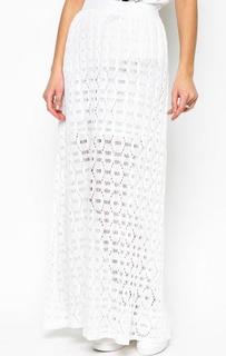 Ажурная длинная юбка белого цвета Pinko