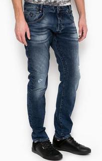 Джинсы на болтах с потертостями Guess
