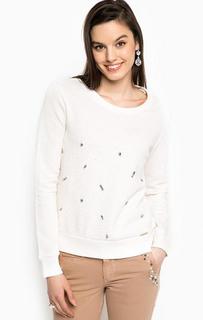 Хлопковый свитшот с декоративной отделкой Guess