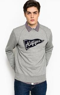 Серый хлопковый свитшот Tommy Hilfiger
