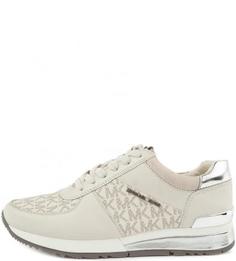 Кожаные кроссовки молочного цвета Michael Michael Kors
