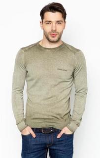 Тонкий джемпер цвета хаки Armani Jeans