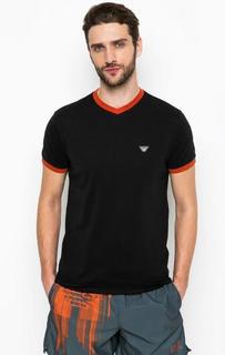 Черная футболка с контрастной отделкой Armani Jeans