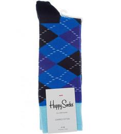 Синие носки из хлопка в клетку Happy Socks