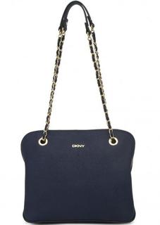 Синяя кожаная сумка через плечо Dkny