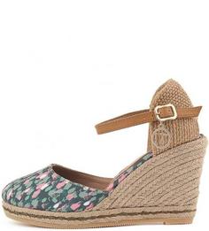 Текстильные босоножки на танкетке Trussardi Jeans