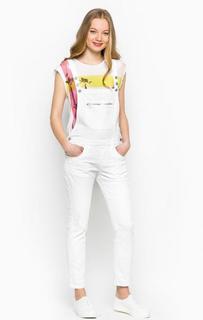Белый комбинезон из хлопка с потертостями Maison Scotch