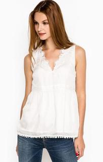 Белый топ с кружевными вставками Patrizia Pepe