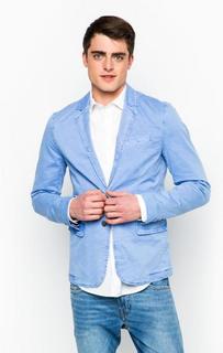 Голубой пиджак из хлопка Guess