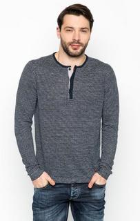 Синий льняной джемпер в полоску Strellson