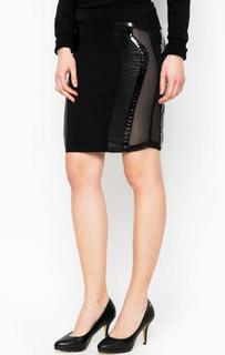 Черная юбка с сетчатыми вставками MET