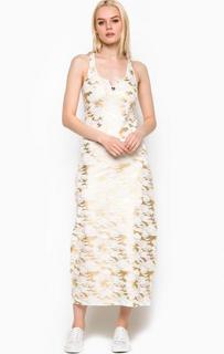 Длинное платье с камуфляжным принтом MET