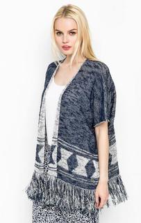 Синий кардиган с бахромой Gaudi